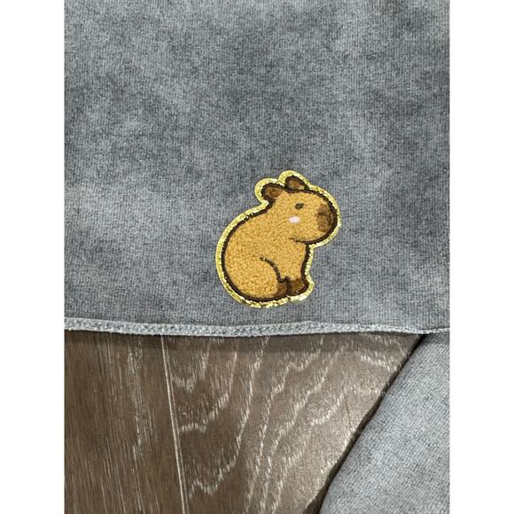 Capybara Crop Hoodie Long Sleeve Casual Fleece Hooded Sweatshirt Tee top - Picture 2 of 6
